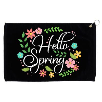 Hello Spring Flowers Costume Floral First Day Of Spring Grommeted Golf Towel