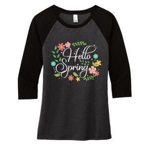 Hello Spring Flowers Costume Floral First Day Of Spring Women's Tri-Blend 3/4-Sleeve Raglan Shirt