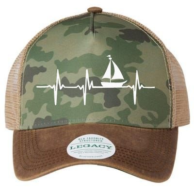 Heartbeat Sailing For Sailors With Sailboat Legacy Tie Dye Trucker Hat