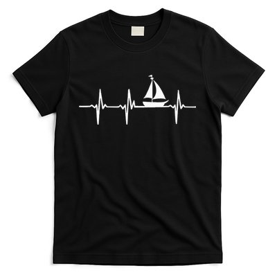 Heartbeat Sailing For Sailors With Sailboat T-Shirt