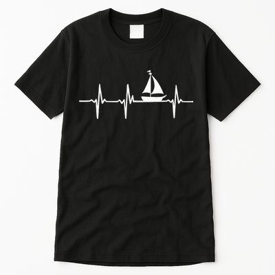 Heartbeat Sailing For Sailors With Sailboat Tall T-Shirt