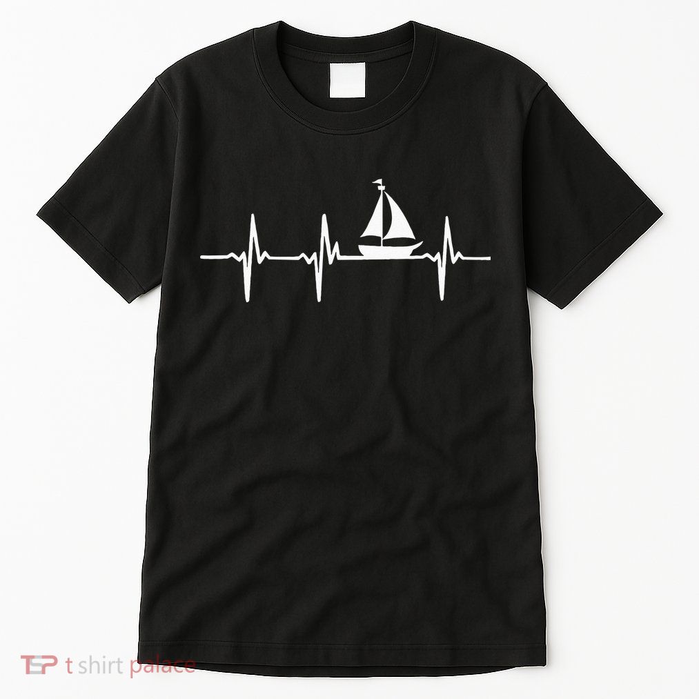 Heartbeat Sailing For Sailors With Sailboat Tall T-Shirt