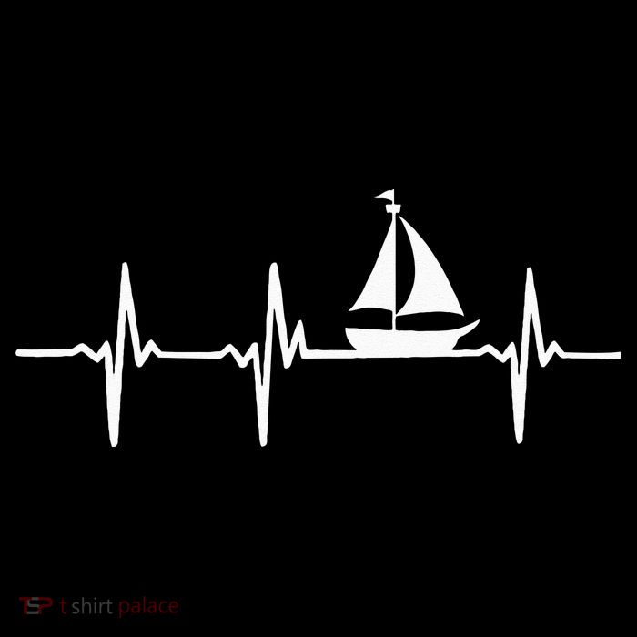 Heartbeat Sailing For Sailors With Sailboat Tall T-Shirt