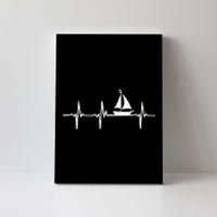 Heartbeat Sailing For Sailors With Sailboat Canvas