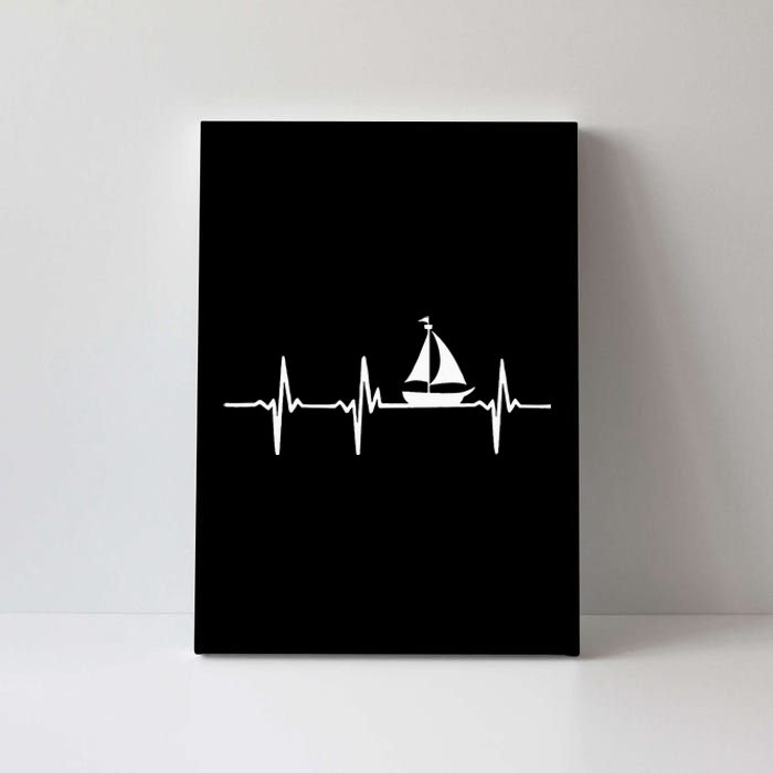 Heartbeat Sailing For Sailors With Sailboat Canvas