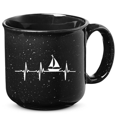 Heartbeat Sailing For Sailors With Sailboat 15oz Campfire Ceramic Mug