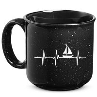 Heartbeat Sailing For Sailors With Sailboat 15oz Campfire Ceramic Mug