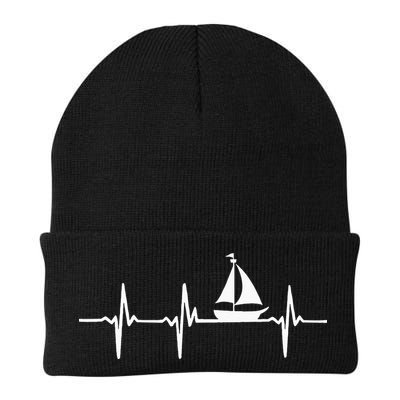 Heartbeat Sailing For Sailors With Sailboat Beanie