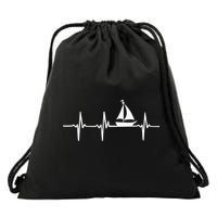 Heartbeat Sailing For Sailors With Sailboat Drawstring Bag