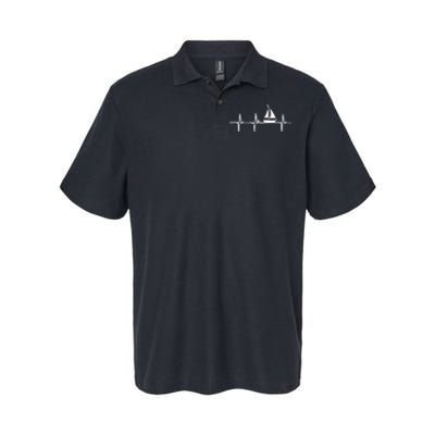 Heartbeat Sailing For Sailors With Sailboat Softstyle Adult Sport Polo