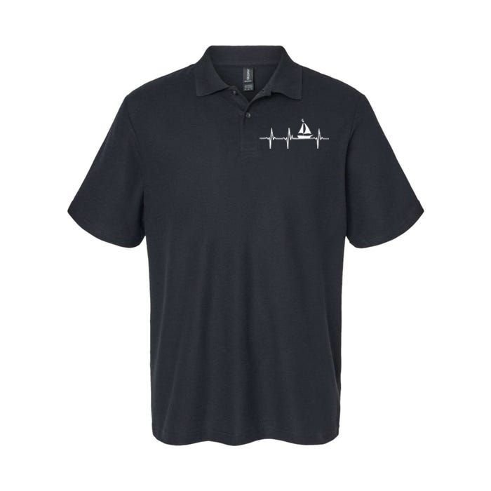 Heartbeat Sailing For Sailors With Sailboat Softstyle Adult Sport Polo