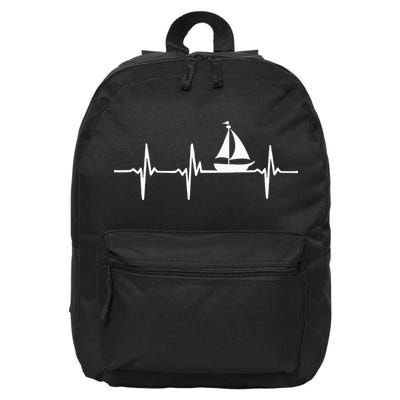 Heartbeat Sailing For Sailors With Sailboat 16 in Basic Backpack
