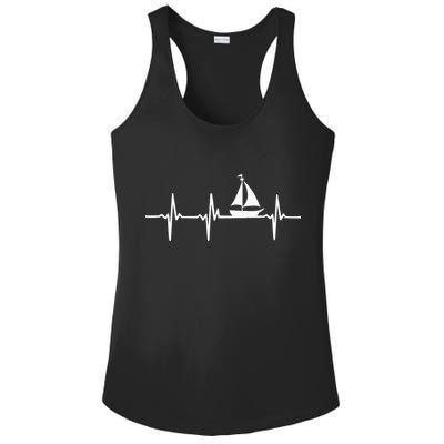 Heartbeat Sailing For Sailors With Sailboat Ladies PosiCharge Competitor Racerback Tank