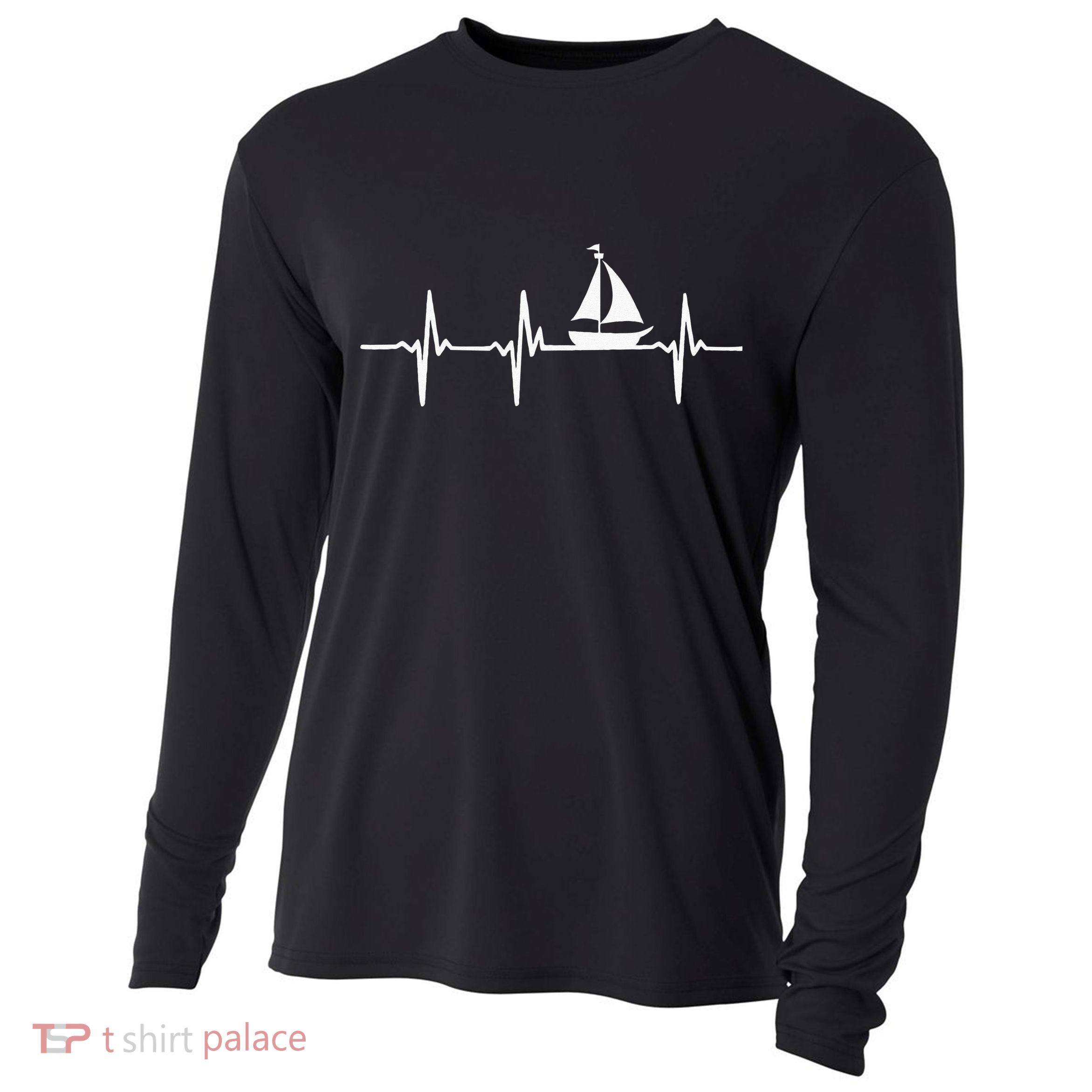 Heartbeat Sailing For Sailors With Sailboat Cooling Performance Long Sleeve Crew