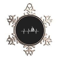 Heartbeat Sailing For Sailors With Sailboat Metallic Star Ornament