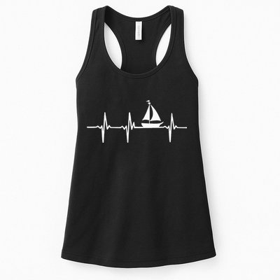 Heartbeat Sailing For Sailors With Sailboat Womens Tank Top