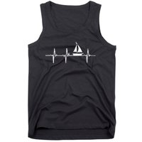 Heartbeat Sailing For Sailors With Sailboat Tank Top