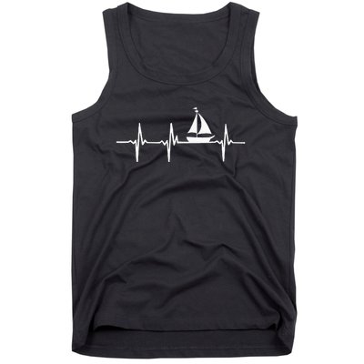 Heartbeat Sailing For Sailors With Sailboat Tank Top