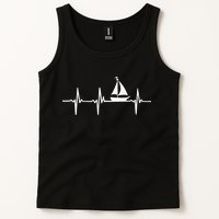 Heartbeat Sailing For Sailors With Sailboat Tank Top