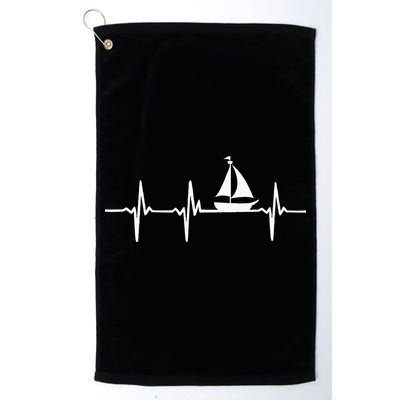 Heartbeat Sailing For Sailors With Sailboat Golf Towel