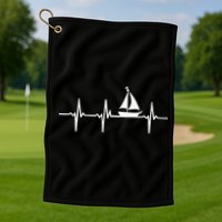Heartbeat Sailing For Sailors With Sailboat Golf Towel