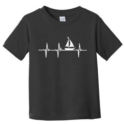 Heartbeat Sailing For Sailors With Sailboat Toddler T-Shirt