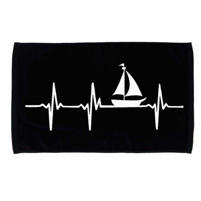 Heartbeat Sailing For Sailors With Sailboat Microfiber Hand Towel