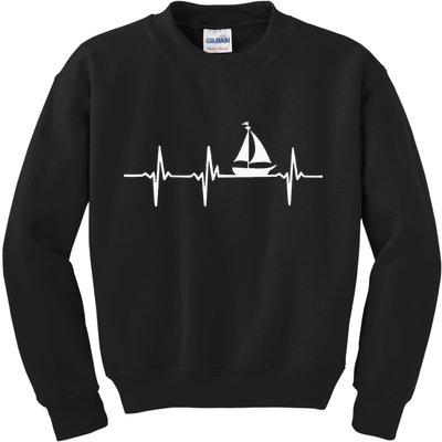 Heartbeat Sailing For Sailors With Sailboat Kids Sweatshirt