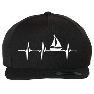Heartbeat Sailing For Sailors With Sailboat Wool Snapback Cap