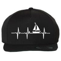 Heartbeat Sailing For Sailors With Sailboat Wool Snapback Cap