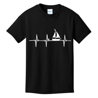 Heartbeat Sailing For Sailors With Sailboat Kids T-Shirt