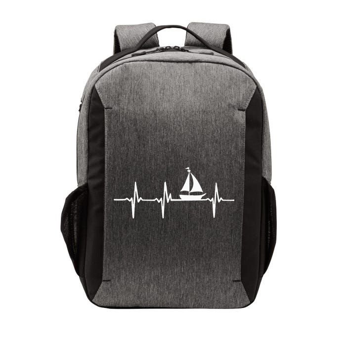 Heartbeat Sailing For Sailors With Sailboat Vector Backpack