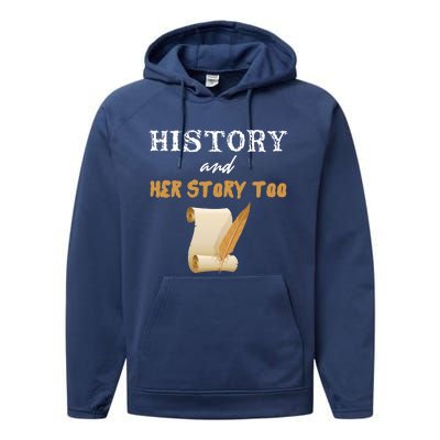 Her Story For History Teacher Student Major Feminist Gift Performance Fleece Hoodie