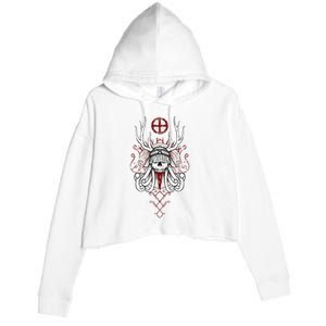 Heilung Shaman For Viking Crop Fleece Hoodie