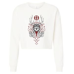 Heilung Shaman For Viking Cropped Pullover Crew