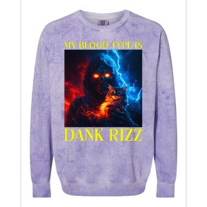 Hard Skeleton Funny Oddly Specific Dank Rizz Meme Colorblast Crewneck Sweatshirt