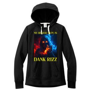 Hard Skeleton Funny Oddly Specific Dank Rizz Meme Women's Fleece Hoodie