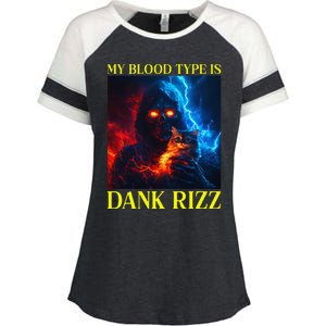 Hard Skeleton Funny Oddly Specific Dank Rizz Meme Enza Ladies Jersey Colorblock Tee