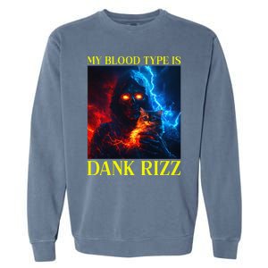 Hard Skeleton Funny Oddly Specific Dank Rizz Meme Garment-Dyed Sweatshirt