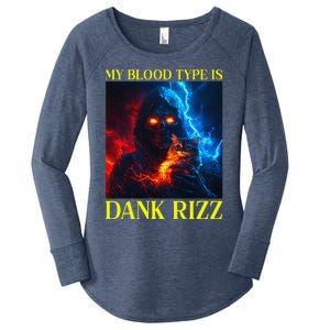 Hard Skeleton Funny Oddly Specific Dank Rizz Meme Women's Perfect Tri Tunic Long Sleeve Shirt