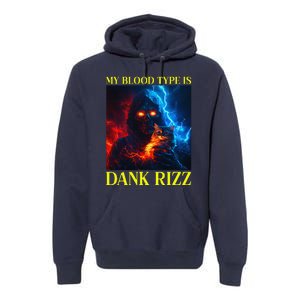 Hard Skeleton Funny Oddly Specific Dank Rizz Meme Premium Hoodie