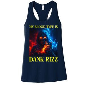 Hard Skeleton Funny Oddly Specific Dank Rizz Meme Women's Racerback Tank