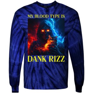 Hard Skeleton Funny Oddly Specific Dank Rizz Meme Tie-Dye Long Sleeve Shirt