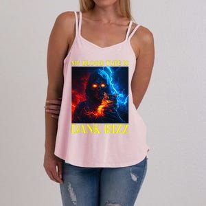 Hard Skeleton Funny Oddly Specific Dank Rizz Meme Women's Strappy Tank