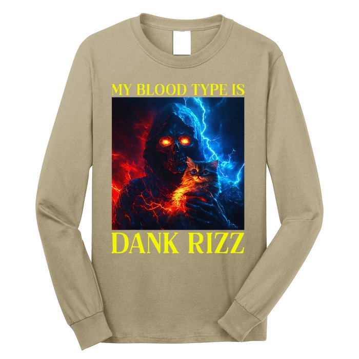 Hard Skeleton Funny Oddly Specific Dank Rizz Meme Long Sleeve Shirt