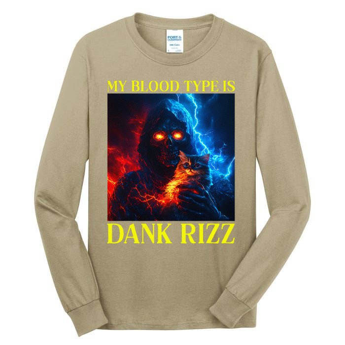 Hard Skeleton Funny Oddly Specific Dank Rizz Meme Tall Long Sleeve T-Shirt