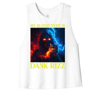 Hard Skeleton Funny Oddly Specific Dank Rizz Meme Women's Racerback Cropped Tank