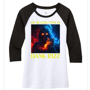 Hard Skeleton Funny Oddly Specific Dank Rizz Meme Women's Tri-Blend 3/4-Sleeve Raglan Shirt