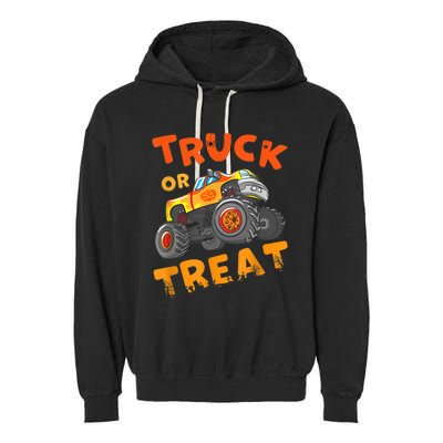 Halloween Shirt For Monster Truck Outfit For Boys Garment-Dyed Fleece Hoodie