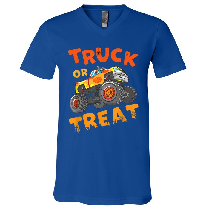 Halloween Shirt For Monster Truck Outfit For Boys V-Neck T-Shirt